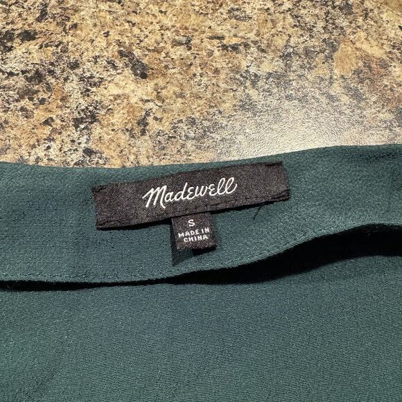 Madewell Womens Shirt Dress Minimalist Timeless Holiday Earthy Solid Green Small - Picture 3 of 7